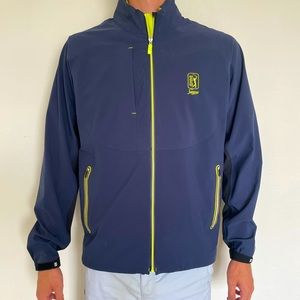 FootJoy Windbreaker Jacket Navy and Neon Green